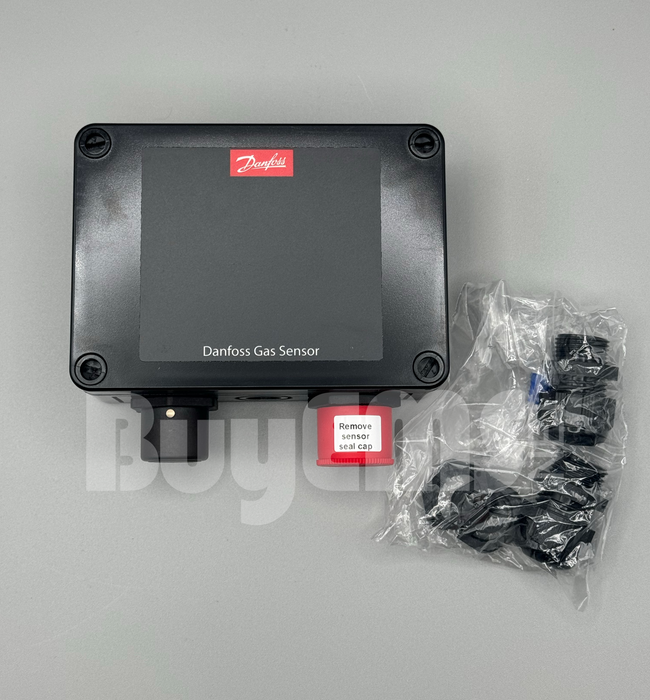 080Z2810 Gas Detecting Sensor — detects refrigerant gases (R134a, R1234yf) for HVAC-R systems. Alarm limits: High/Low 500 ppm, operating range: -35°C to 60°C, flexible AC/DC power supply, LED & buzzer alerts.