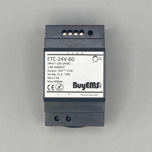 ETC-24V-60 Din Rail Power Supply, 24V DC 2.5A 60W for industrial control systems and HVAC applications