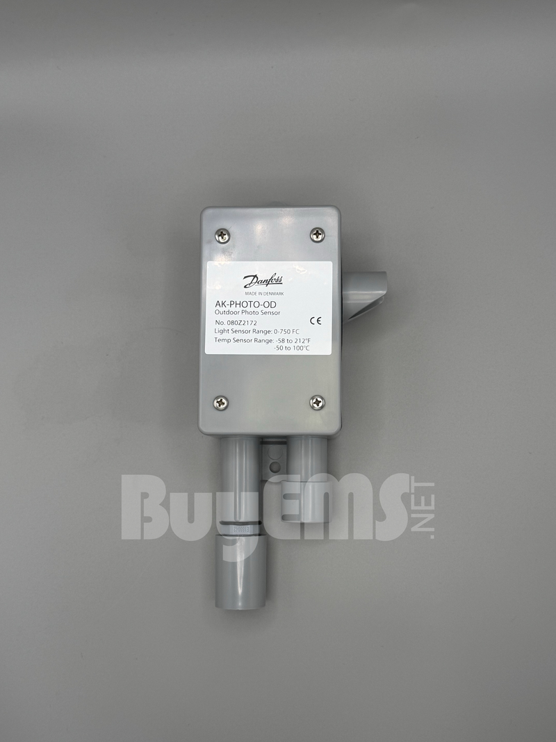 Danfoss 080Z2172 outdoor photo cell with PT1000 temperature sensor, 0–5 V light output, for AKS 12 and AKS 21 HVAC systems.