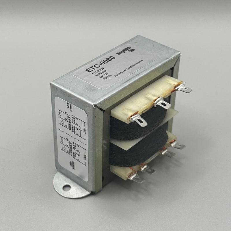 ETC-0080 Center-Tapped 100VA Transformer with 24V AC Output for HVAC and EMS Systems