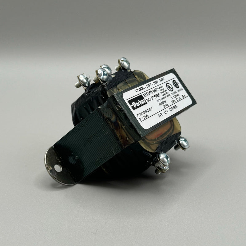 Parker 560-0027 Transformer T-008 — versatile 120/208/240V transformer for HVAC-R and EMS applications. Ensures reliable voltage regulation and smooth system operation. Durable and efficient design.