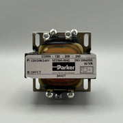Parker 560-0042 Transformer T-012 — 120/208/240V transformer for HVAC, refrigeration, and EMS systems. Reliable power conversion with durable design for long-term operation. Low stock available.
