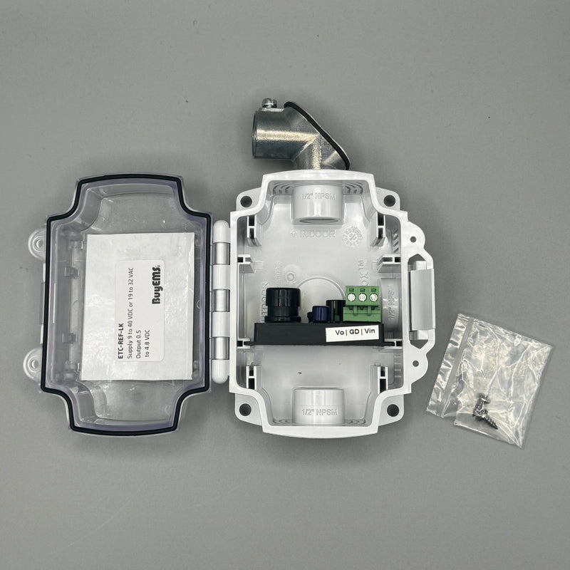 ETC-REF-LK refrigerant leak sensor with 0–4.5VDC output, designed for HVAC and refrigeration systems.