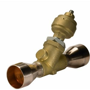  "Danfoss 034G2858 KVS 42 Electric Regulating Valve with 7/8 IN inlet and outlet, bi-flow design, and IP67 rating. Supports a max working pressure of 493 psig, compatible with refrigerants like R134a and R22 — built for efficient HVAC system control.