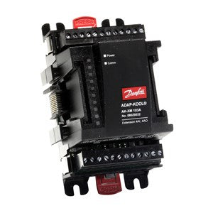 Image of Danfoss 080Z0032 AK2-XM 103A Module, featuring 4 analog inputs and 4 analog outputs for controlling VFDs, modulating valves, dampers, and light dimming, enhancing scalability and reliability in HVAC, industrial automation, and refrigeration systems.