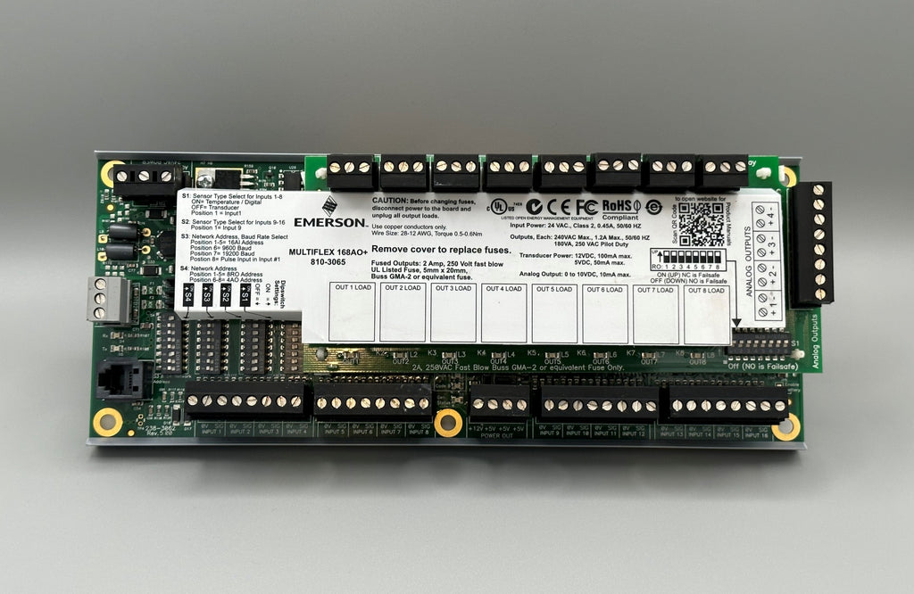 810-3065 - Emerson MultiFlex 168AO-16 Input, 8 Relay Out 810-3065 - Emerson MultiFlex 168AO-16 Input, 8 Relay Out